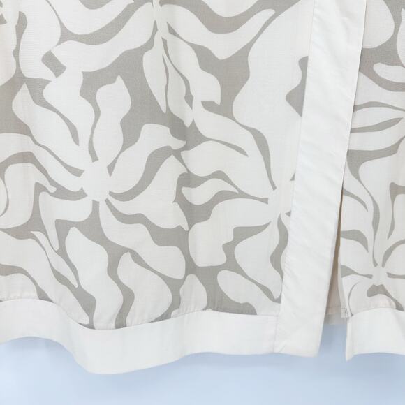 Mon Renn High Tide Midi Skirt  Stone Taupe Abstract Print Slit Long Womens Sz S - Picture 12 of 13